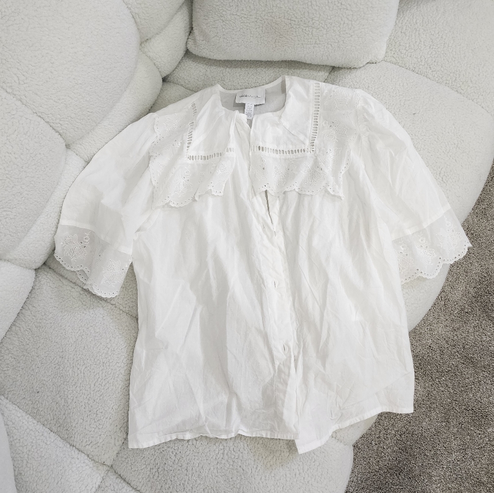 Alice McCall Rabbit Scalloped Top in White